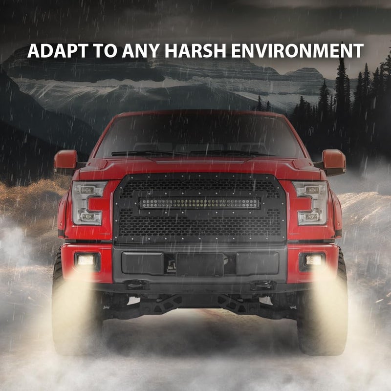 GPLUS G-PLUS Clear Lens Front Bumper Fog Light Assembly Compatible with Ford F150 2015 2016 2017 Driving Fog Lamps w/ H10 Halogen Bulbs FL3Z15201B FO2592235 - Image 4